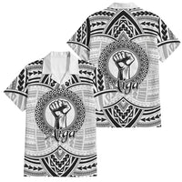 Aiga Samoa Raised Fist Family Matching Puletasi and Hawaiian Shirt Polynesian Tribal Tattoo Art Family Pride