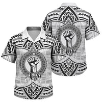 Aiga Samoa Raised Fist Family Matching Puletasi and Hawaiian Shirt Polynesian Tribal Tattoo Art Family Pride