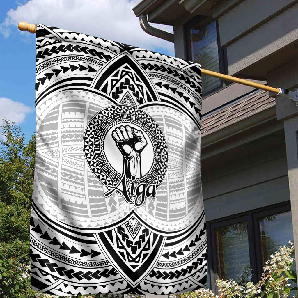 Aiga Samoa Raised Fist Garden Flag Polynesian Tribal Tattoo Art Family Pride
