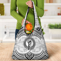 Aiga Samoa Raised Fist Grocery Bag Polynesian Tribal Tattoo Art Family Pride