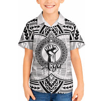 Aiga Samoa Raised Fist Hawaiian Shirt Polynesian Tribal Tattoo Art Family Pride