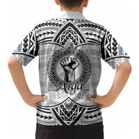 Aiga Samoa Raised Fist Hawaiian Shirt Polynesian Tribal Tattoo Art Family Pride