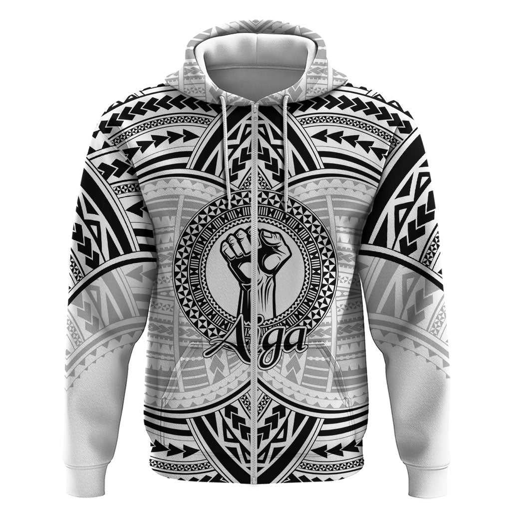 Aiga Samoa Raised Fist Hoodie Polynesian Tribal Tattoo Art Family Pride