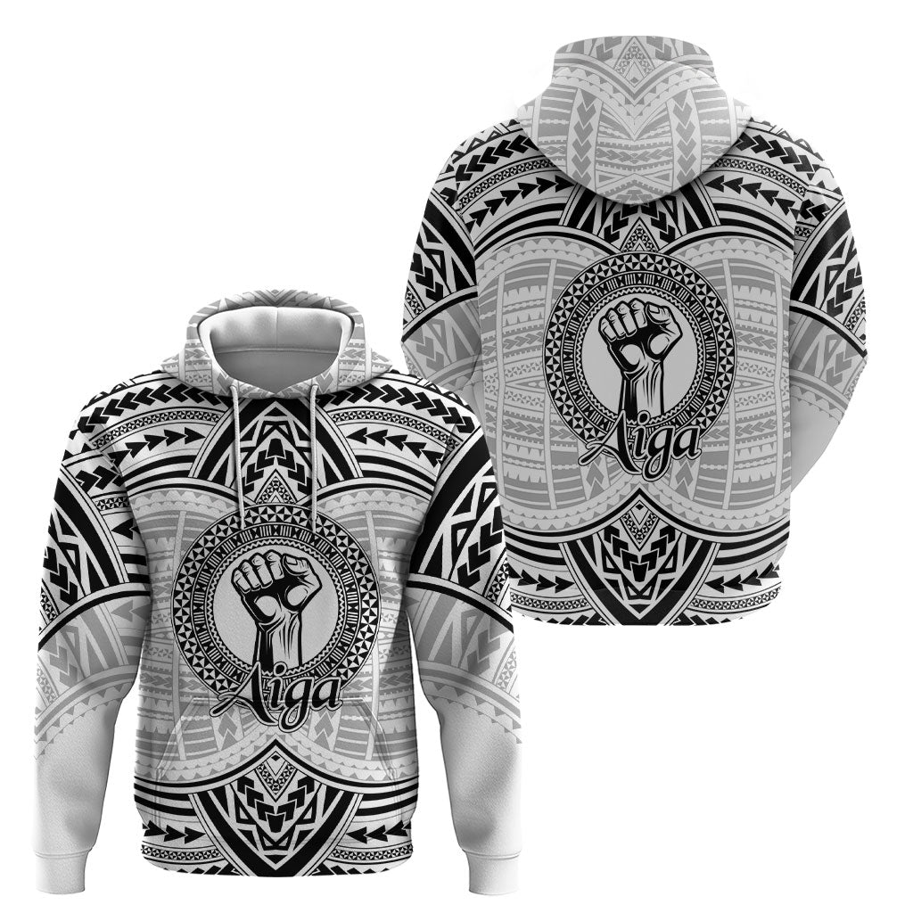 Aiga Samoa Raised Fist Hoodie Polynesian Tribal Tattoo Art Family Pride