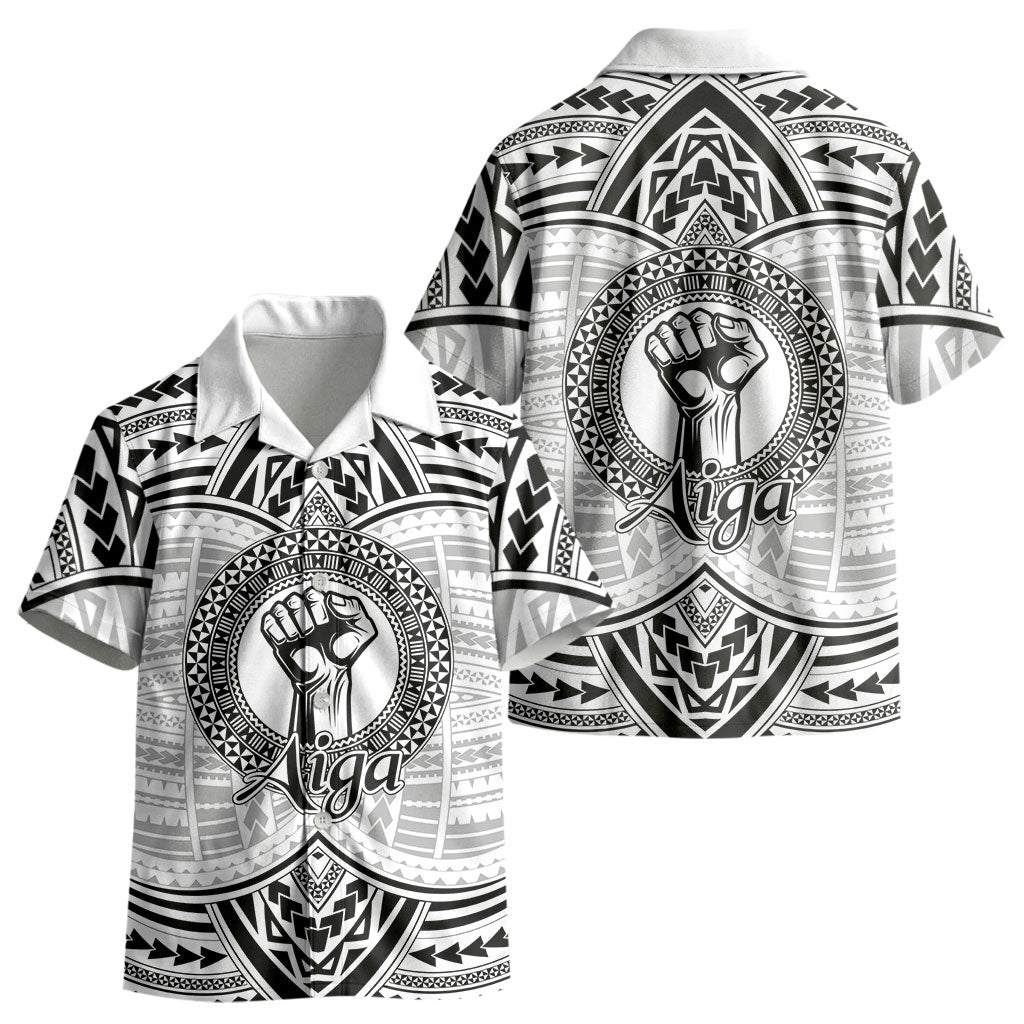 Aiga Samoa Raised Fist Kid Hawaiian Shirt Polynesian Tribal Tattoo Art Family Pride