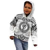 Aiga Samoa Raised Fist Kid Hoodie Polynesian Tribal Tattoo Art Family Pride