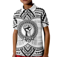 Aiga Samoa Raised Fist Kid Polo Shirt Polynesian Tribal Tattoo Art Family Pride