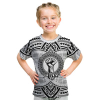 Aiga Samoa Raised Fist Kid T Shirt Polynesian Tribal Tattoo Art Family Pride