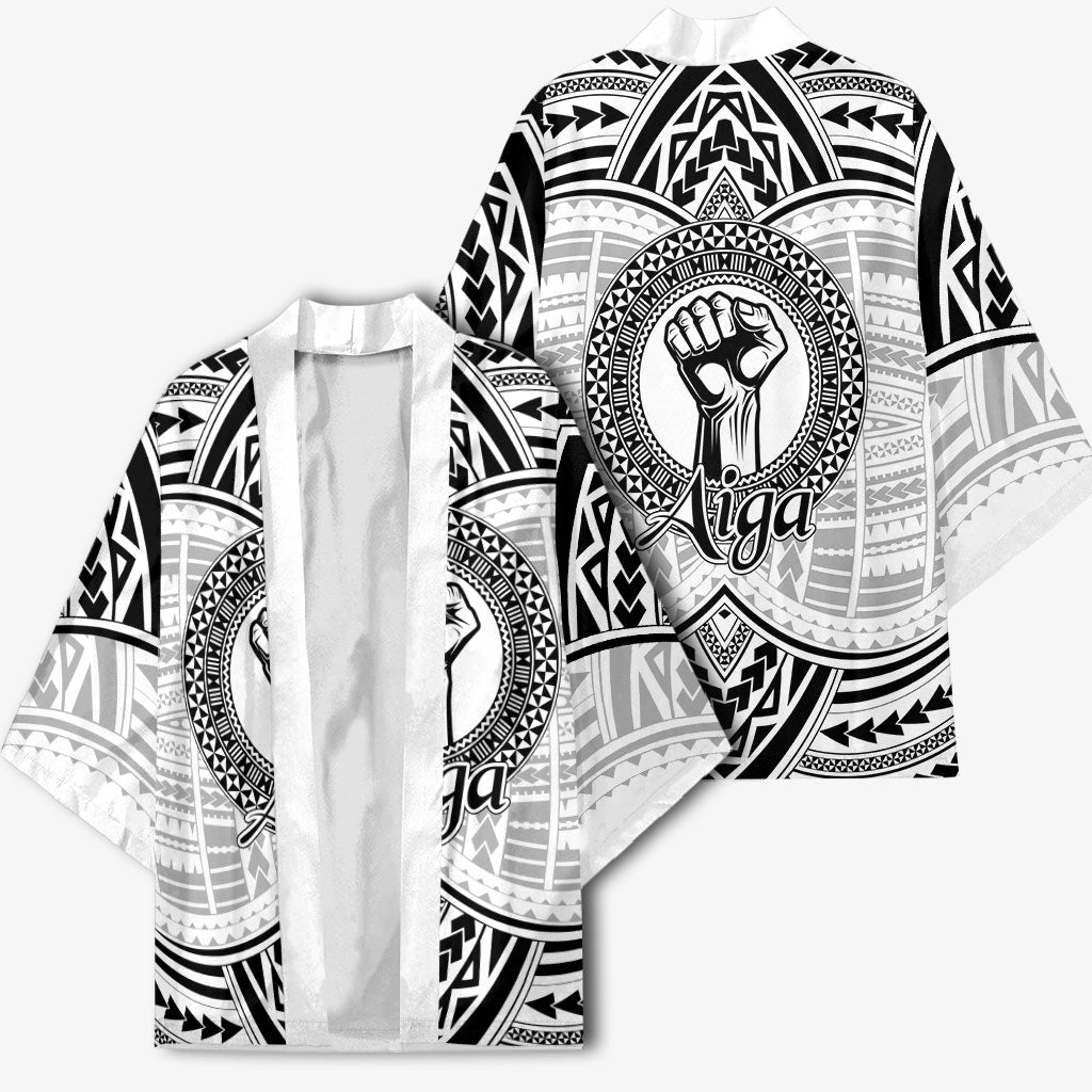 Aiga Samoa Raised Fist Kimono Polynesian Tribal Tattoo Art Family Pride
