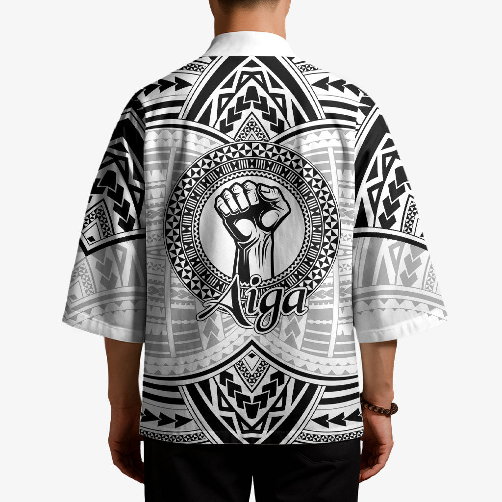 Aiga Samoa Raised Fist Kimono Polynesian Tribal Tattoo Art Family Pride