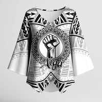 Aiga Samoa Raised Fist Kimono Sleeve Blouse Polynesian Tribal Tattoo Art Family Pride