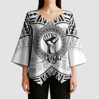 Aiga Samoa Raised Fist Kimono Sleeve Blouse Polynesian Tribal Tattoo Art Family Pride