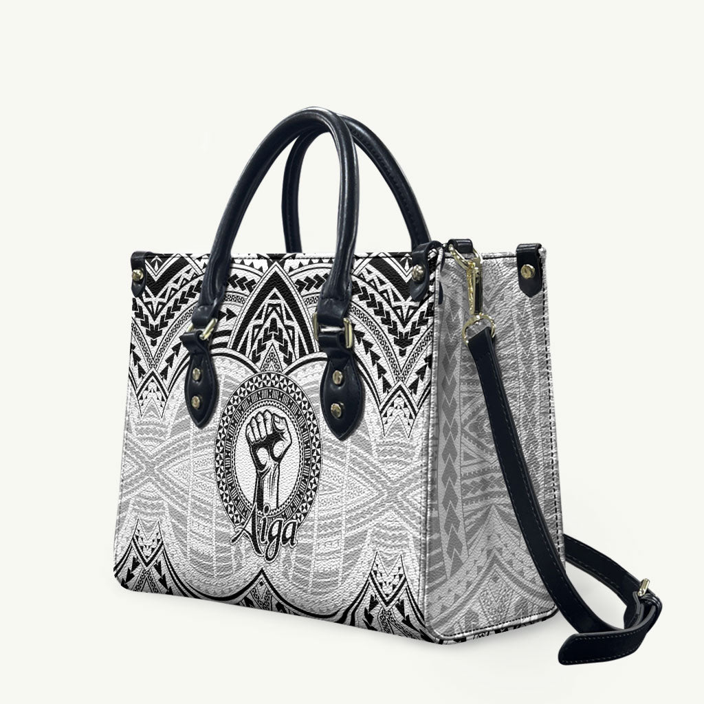 Aiga Samoa Raised Fist Leather Bag Polynesian Tribal Tattoo Art Family Pride