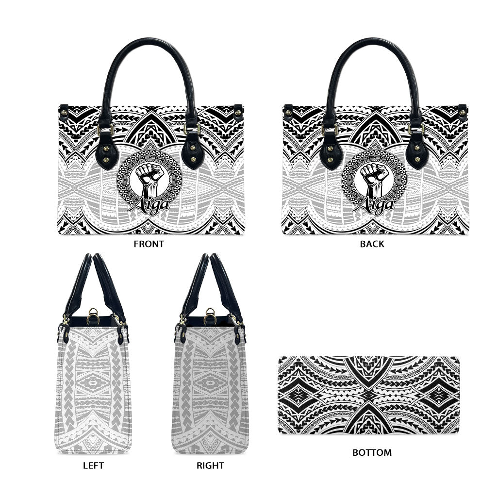 Aiga Samoa Raised Fist Leather Bag Polynesian Tribal Tattoo Art Family Pride