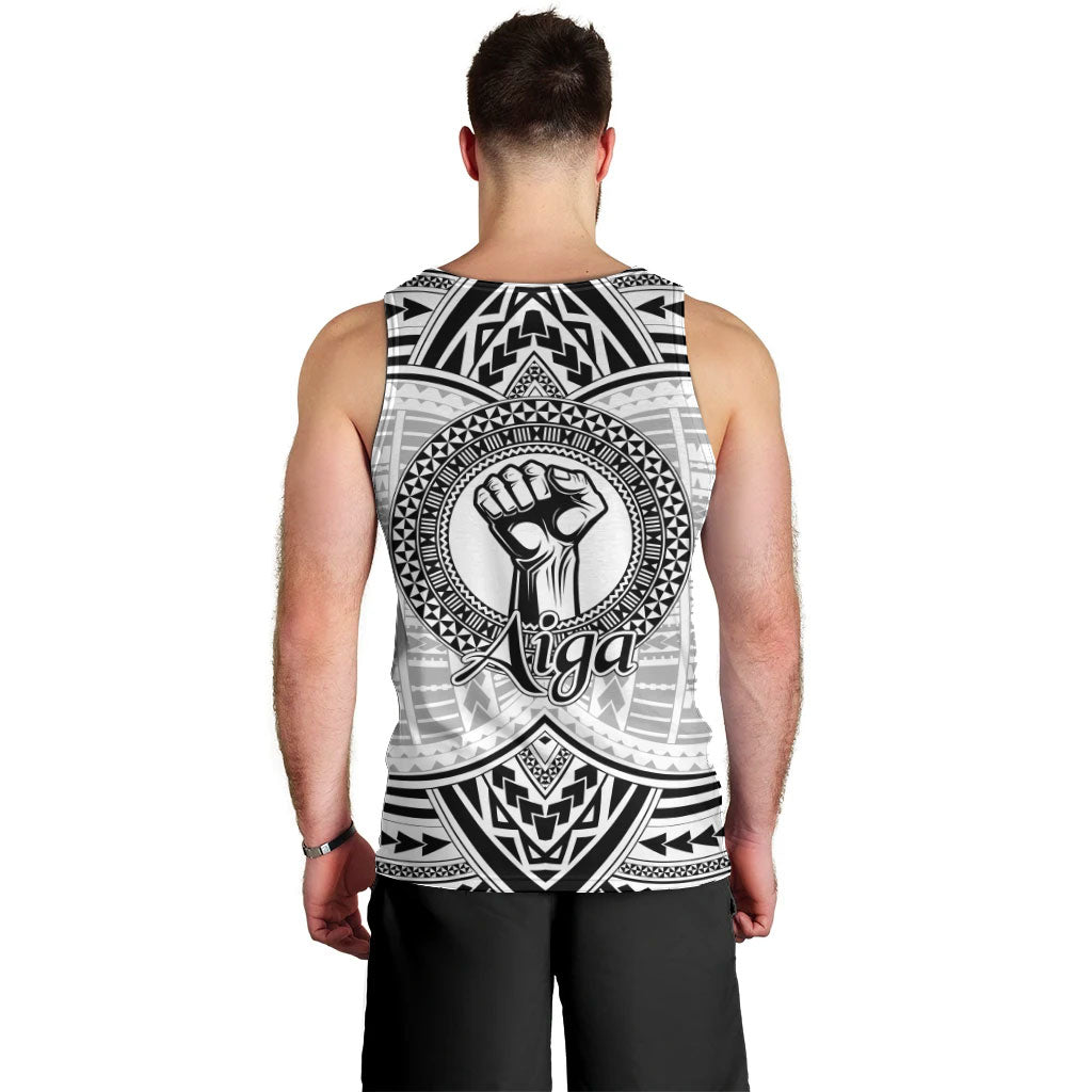 Aiga Samoa Raised Fist Men Tank Top Polynesian Tribal Tattoo Art Family Pride