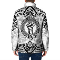 Aiga Samoa Raised Fist Padded Jacket Polynesian Tribal Tattoo Art Family Pride