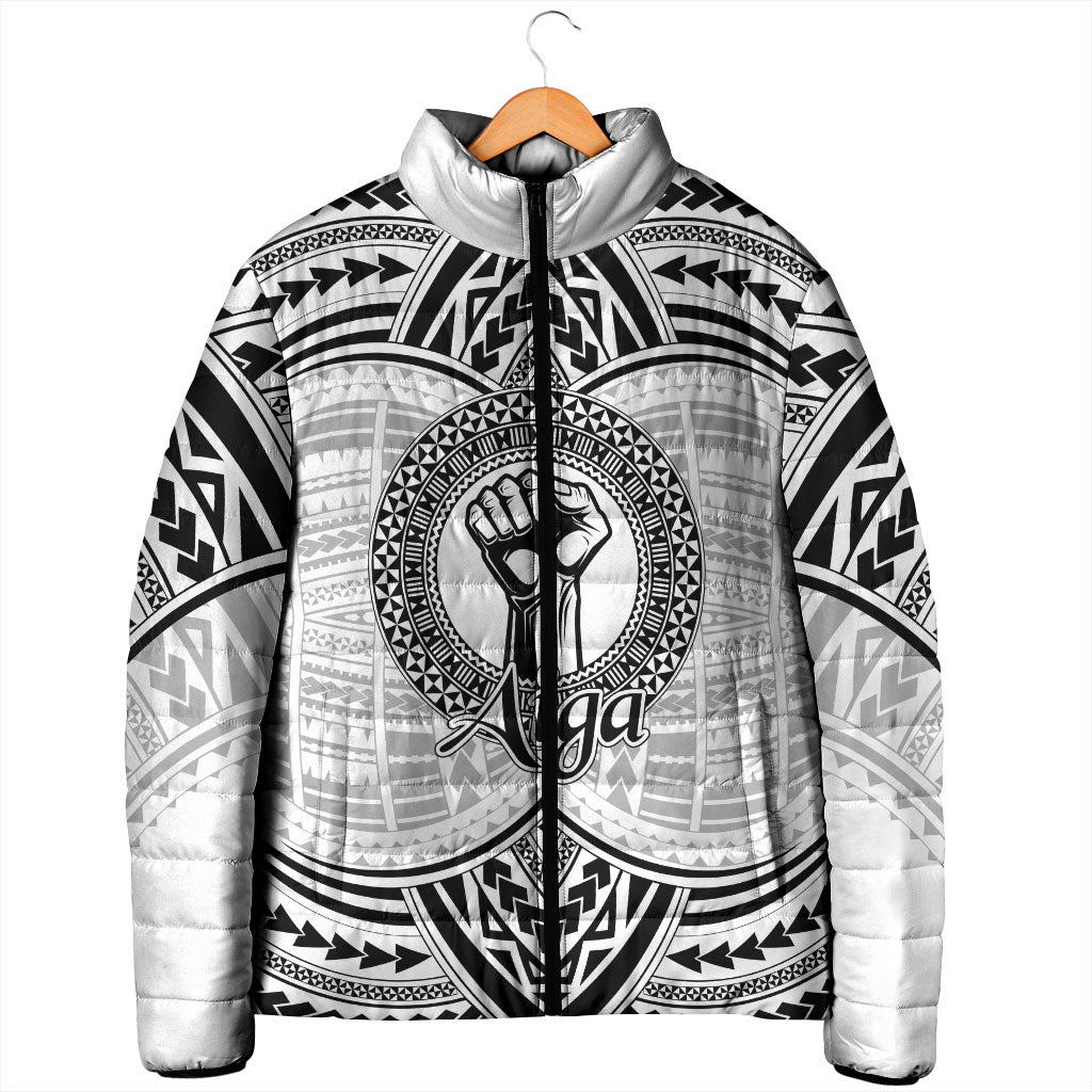 Aiga Samoa Raised Fist Padded Jacket Polynesian Tribal Tattoo Art Family Pride