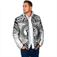 Aiga Samoa Raised Fist Padded Jacket Polynesian Tribal Tattoo Art Family Pride