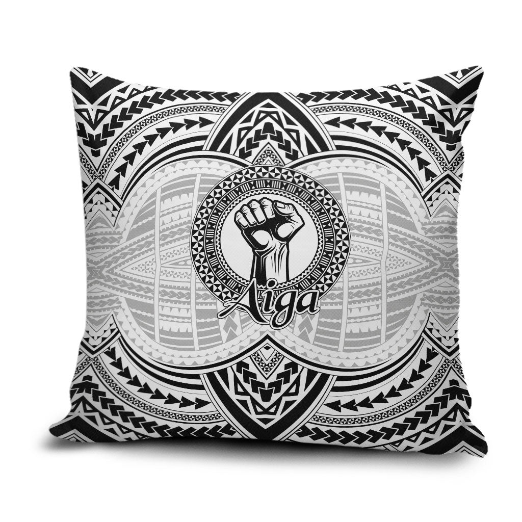 Aiga Samoa Raised Fist Pillow Cover Polynesian Tribal Tattoo Art Family Pride