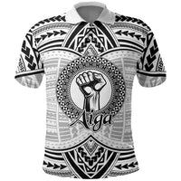 Aiga Samoa Raised Fist Polo Shirt Polynesian Tribal Tattoo Art Family Pride