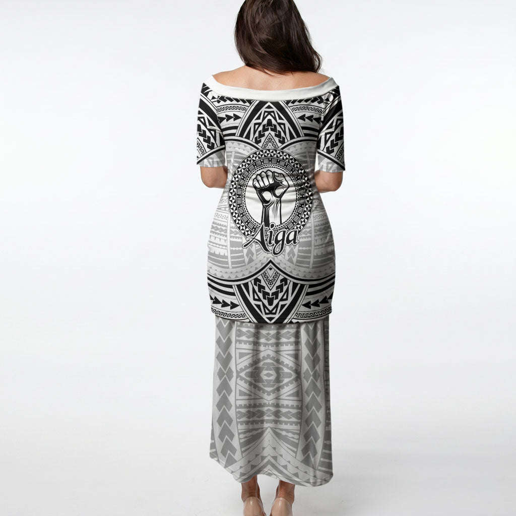 Aiga Samoa Raised Fist Puletasi Polynesian Tribal Tattoo Art Family Pride