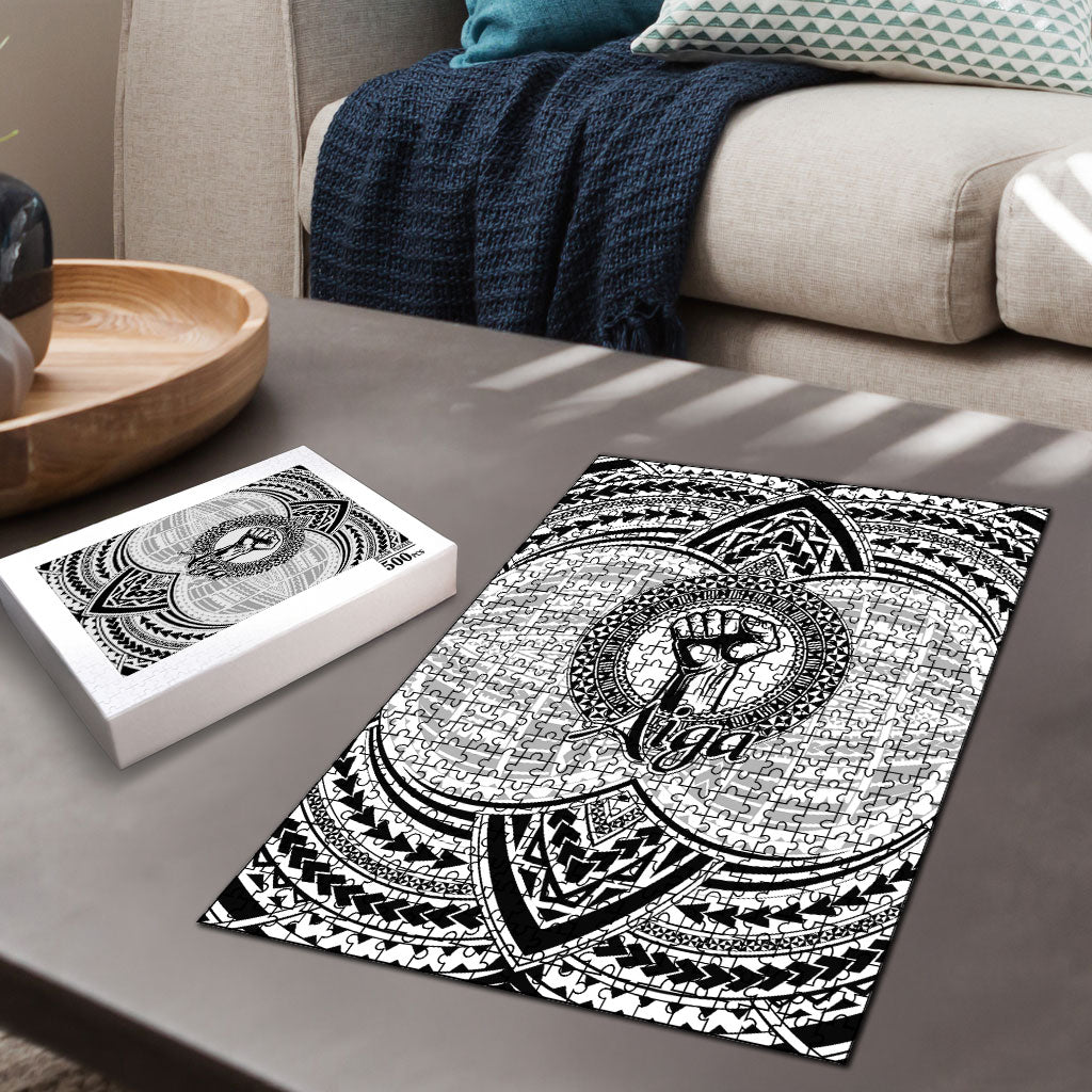 Aiga Samoa Raised Fist Puzzle Polynesian Tribal Tattoo Art Family Pride