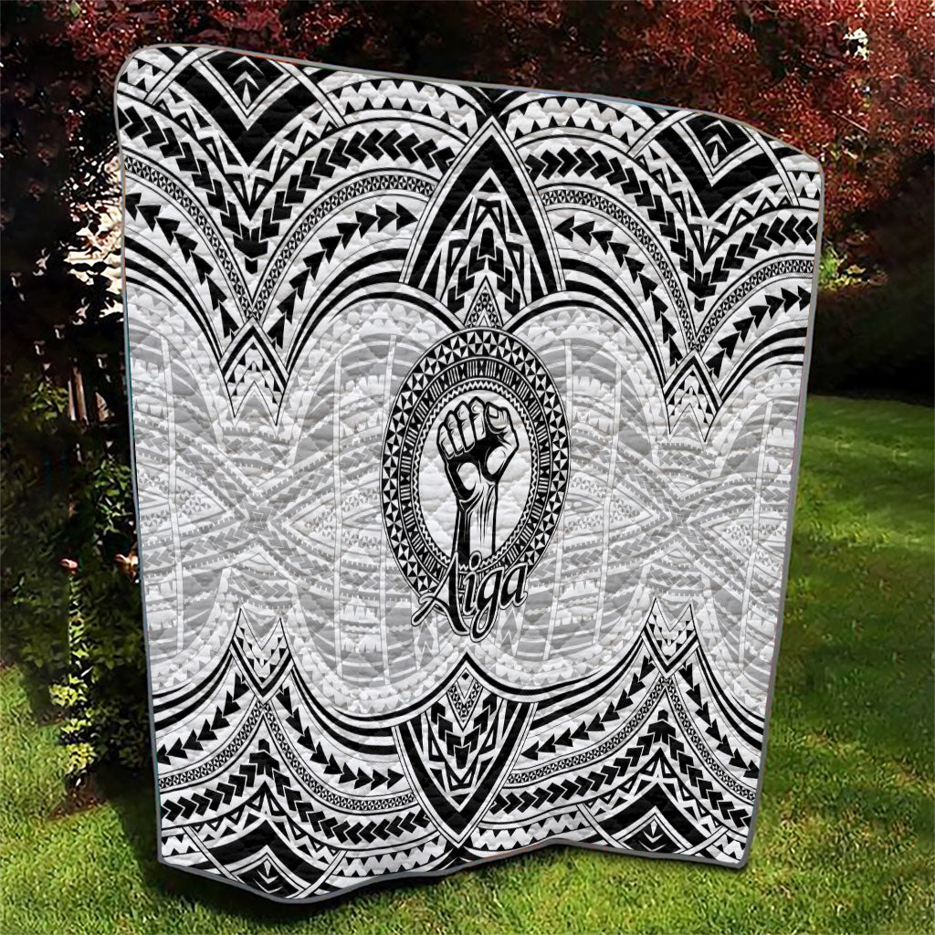 Aiga Samoa Raised Fist Quilt Polynesian Tribal Tattoo Art Family Pride