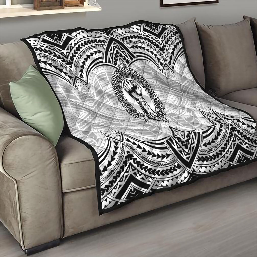 Aiga Samoa Raised Fist Quilt Polynesian Tribal Tattoo Art Family Pride