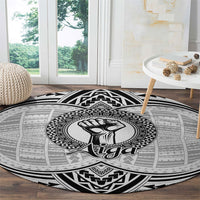 Aiga Samoa Raised Fist Round Carpet Polynesian Tribal Tattoo Art Family Pride