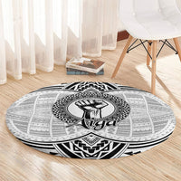 Aiga Samoa Raised Fist Round Carpet Polynesian Tribal Tattoo Art Family Pride