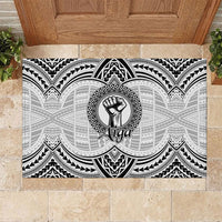 Aiga Samoa Raised Fist Rubber Doormat Polynesian Tribal Tattoo Art Family Pride