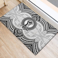 Aiga Samoa Raised Fist Rubber Doormat Polynesian Tribal Tattoo Art Family Pride