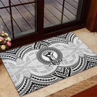 Aiga Samoa Raised Fist Rubber Doormat Polynesian Tribal Tattoo Art Family Pride