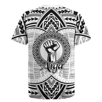 Aiga Samoa Raised Fist Rugby Jersey Polynesian Tribal Tattoo Art Family Pride
