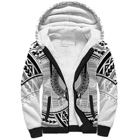 Aiga Samoa Raised Fist Sherpa Hoodie Polynesian Tribal Tattoo Art Family Pride