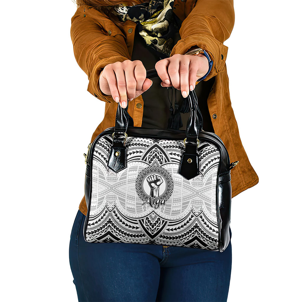 Aiga Samoa Raised Fist Shoulder Handbag Polynesian Tribal Tattoo Art Family Pride