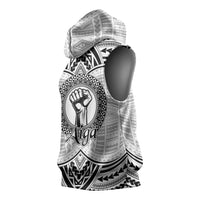Aiga Samoa Raised Fist Sleeveless Hoodie Polynesian Tribal Tattoo Art Family Pride