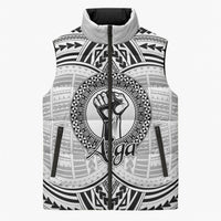 Aiga Samoa Raised Fist Sleeveless Puffer Jacket Polynesian Tribal Tattoo Art Family Pride