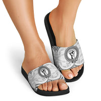 Aiga Samoa Raised Fist Slide Sandals Polynesian Tribal Tattoo Art Family Pride