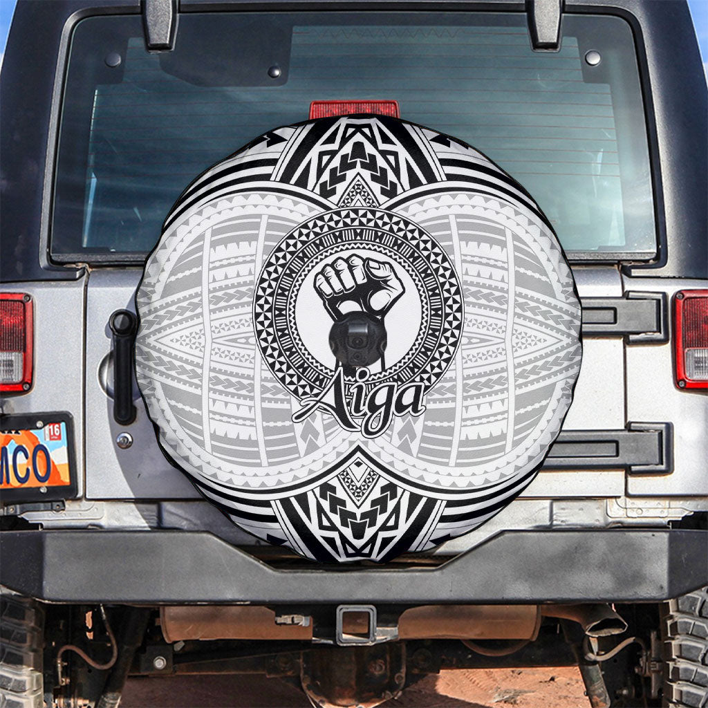 Aiga Samoa Raised Fist Spare Tire Cover Polynesian Tribal Tattoo Art Family Pride