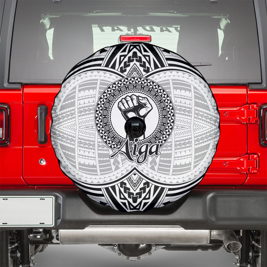 Aiga Samoa Raised Fist Spare Tire Cover Polynesian Tribal Tattoo Art Family Pride