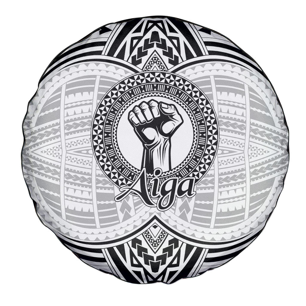 Aiga Samoa Raised Fist Spare Tire Cover Polynesian Tribal Tattoo Art Family Pride