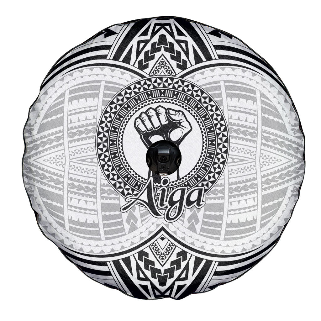 Aiga Samoa Raised Fist Spare Tire Cover Polynesian Tribal Tattoo Art Family Pride