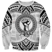 Aiga Samoa Raised Fist Sweatshirt Polynesian Tribal Tattoo Art Family Pride