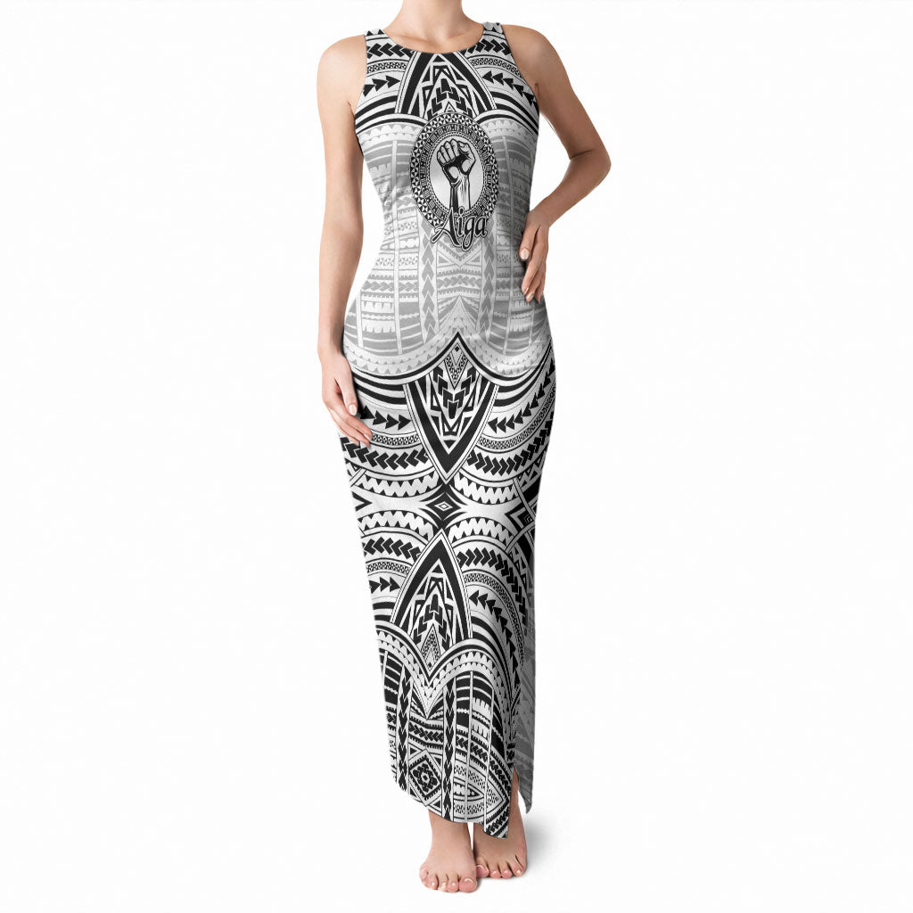 Aiga Samoa Raised Fist Tank Maxi Dress Polynesian Tribal Tattoo Art Family Pride