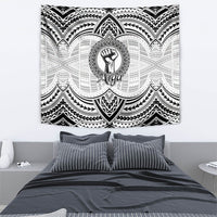Aiga Samoa Raised Fist Tapestry Polynesian Tribal Tattoo Art Family Pride
