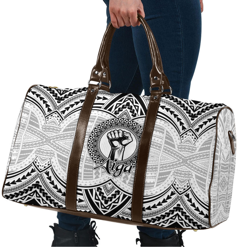 Aiga Samoa Raised Fist Travel Bag Polynesian Tribal Tattoo Art Family Pride