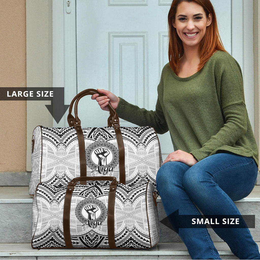 Aiga Samoa Raised Fist Travel Bag Polynesian Tribal Tattoo Art Family Pride
