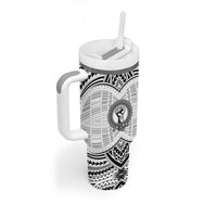 Aiga Samoa Raised Fist Tumbler With Handle Polynesian Tribal Tattoo Art Family Pride