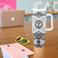 Aiga Samoa Raised Fist Tumbler With Handle Polynesian Tribal Tattoo Art Family Pride